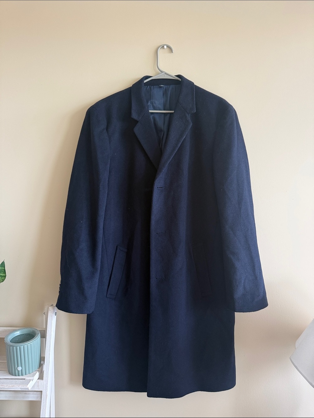 Jos. A. Bank Navy Single-Breasted Wool Pea Coat
